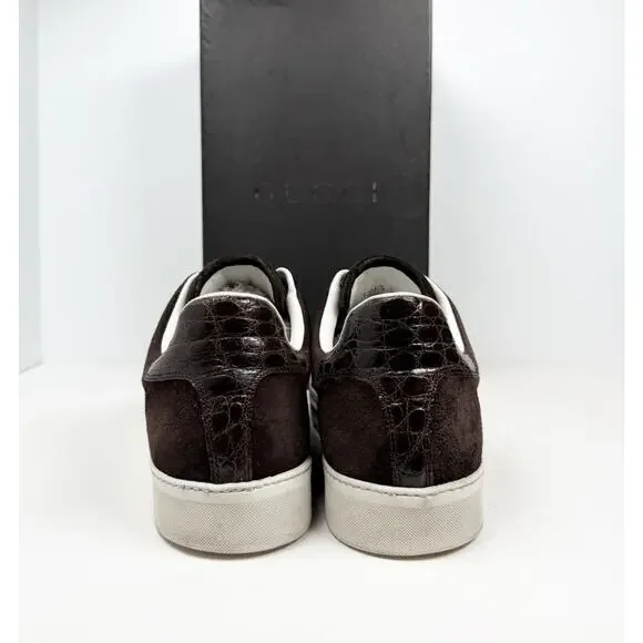 Size 10.5US - Gucci Ace Web Brown Suede Sneakers🤎 - Picture 4 of 11